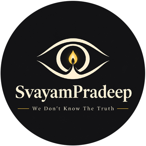 SvayamPradeep logo featuring an eye and inner flame symbol